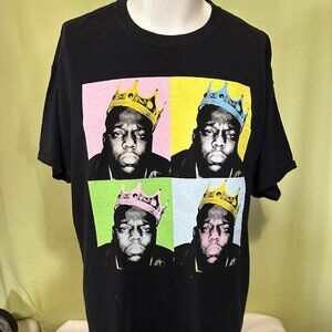 Notorious BIG Rap Hip Hop Men's Black T Shirt Size 1X Cotton